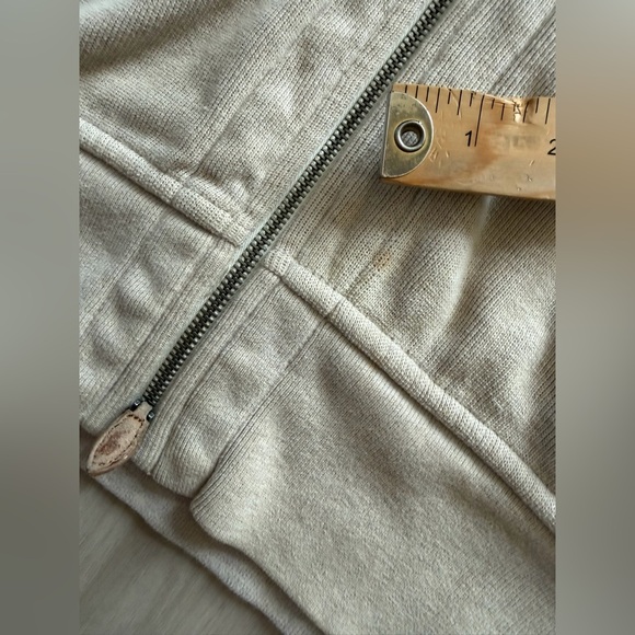 Vintage Polo Ralph Lauren Zip Up Hoodie Tan / Khaki / Light Brown Sz XL *stains - Picture 4 of 11